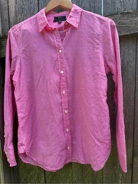 J. Crew Women’s Pink Gingham Button-Down Shirt